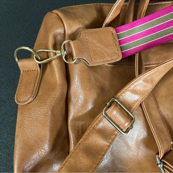 Unbranded Faux Leather Removable Hand Strap Boho Backpack Bag EUC OS main image 4